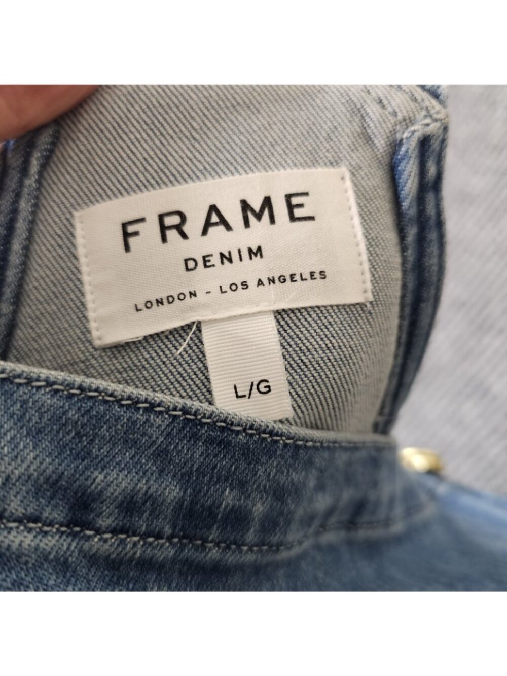 FRAME Denim Le Garcon Overalls sz Large L jeans crop boyfriend - Picture 5 of 7